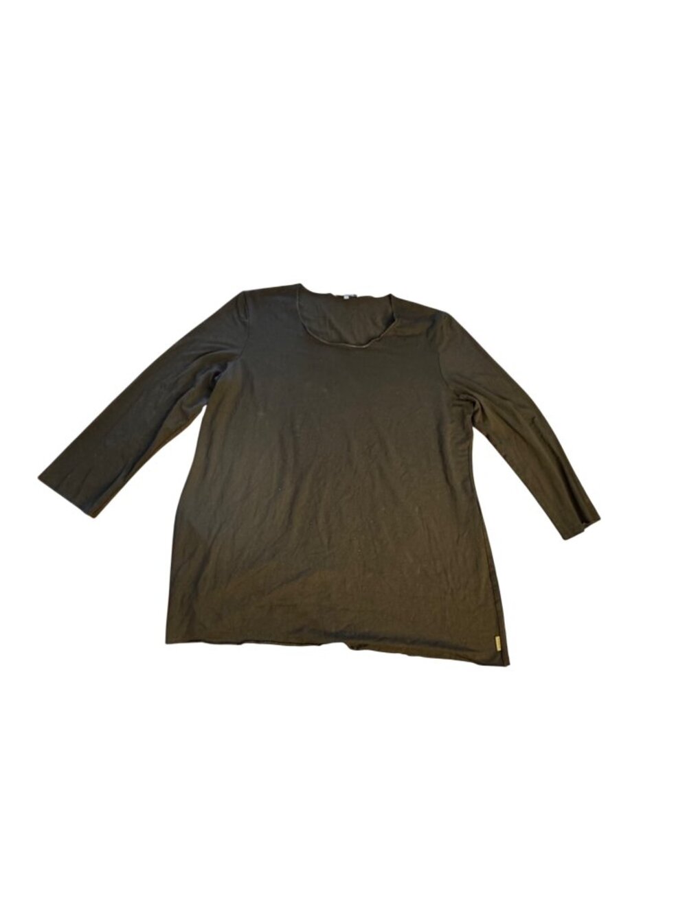 Oska Viscose Blend 3/4 Sleeve Tunic Black Relaxed Fit Minimalist